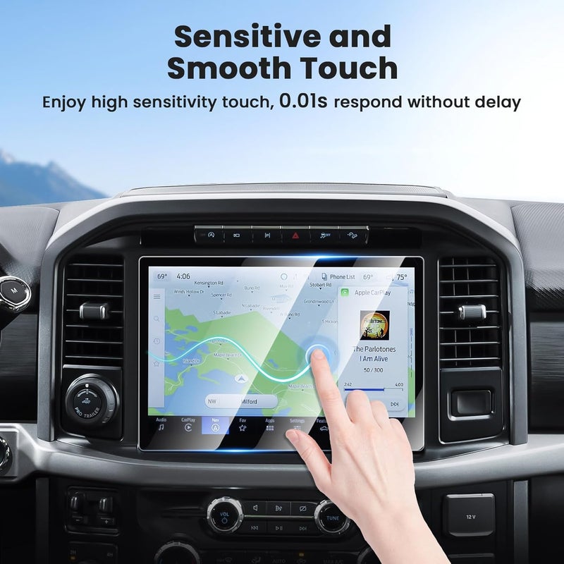 Canvcle حماية شاشة لسيارة فورد F-150 2021-2025 2026/F150 Lightning 2022-2025 2026، واقي شاشة لمس 12 بوصة من زجاج مقسى، غطاء شاشة عرض نظام الملاحة، فيلم حماية للترفيه - Image 5